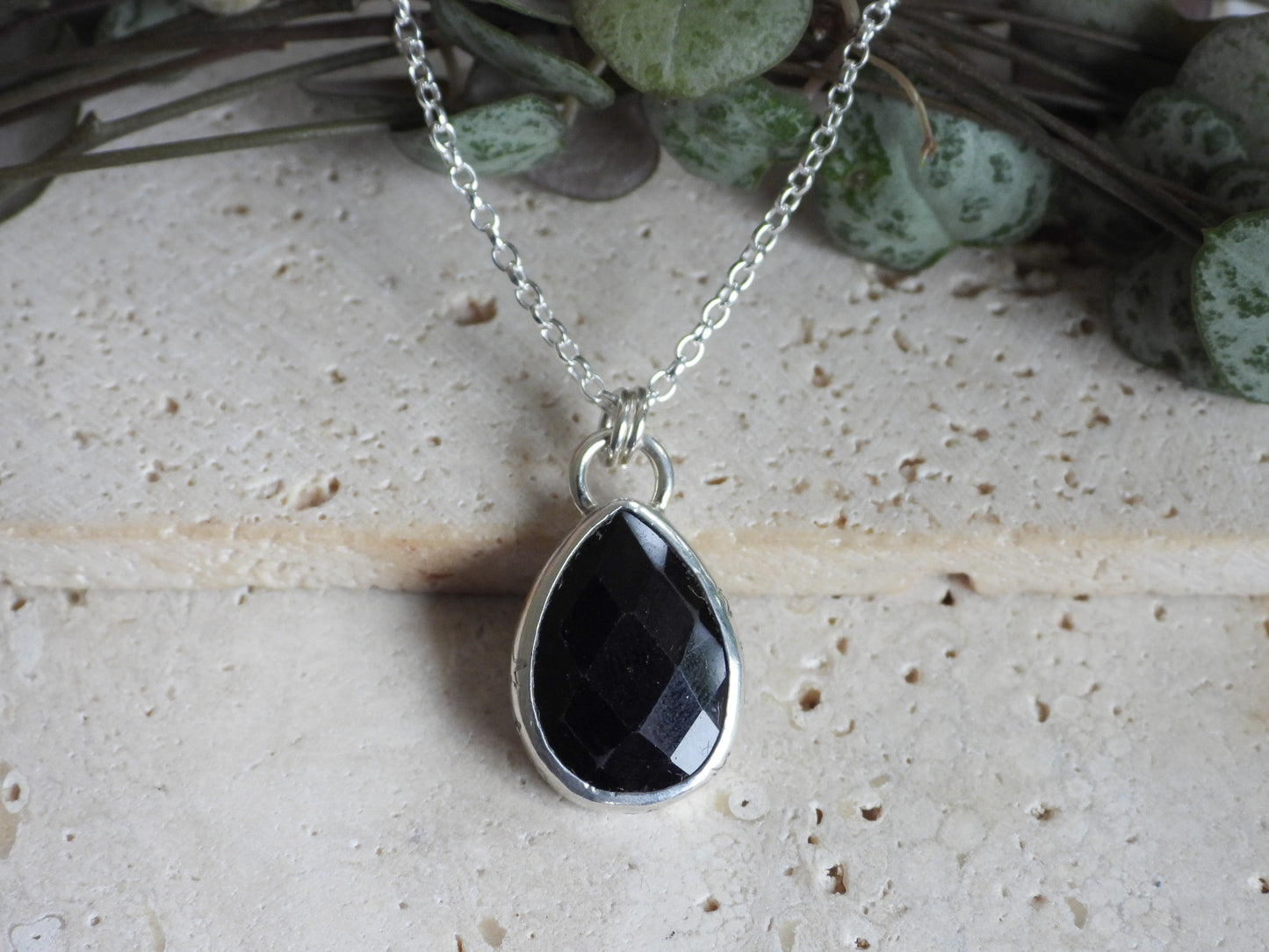 Celestial "Steren" Black Tourmaline Charm Necklace | Stone of Protection | October Birthstone