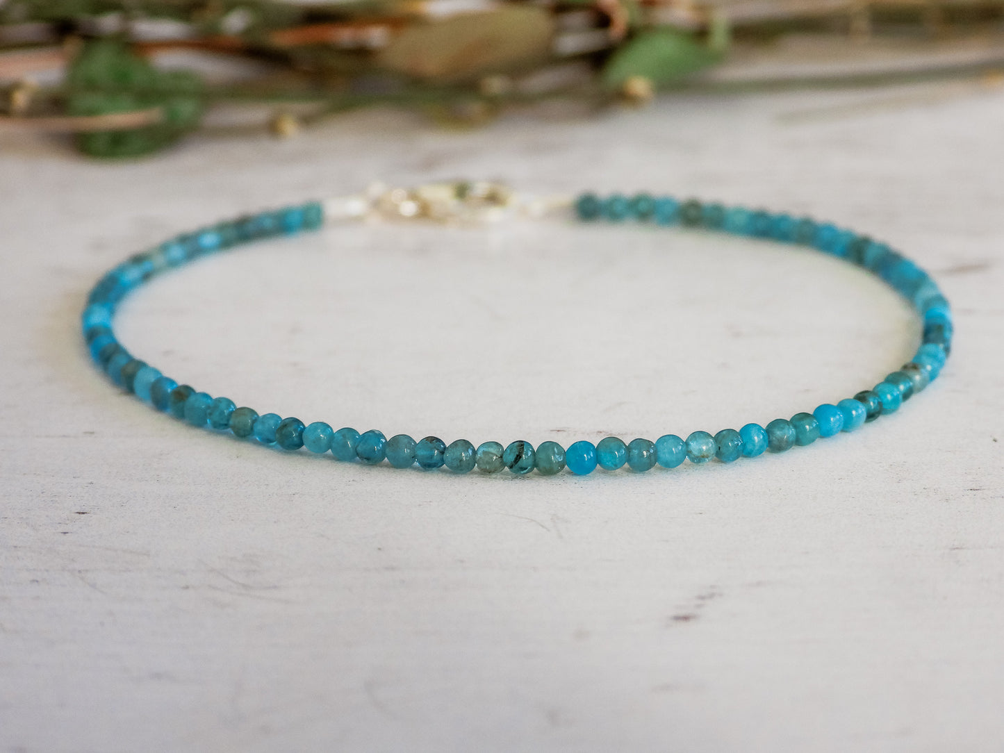 Dainty Apatite "Manifestation" Gemstone Bracelet | Round Beads