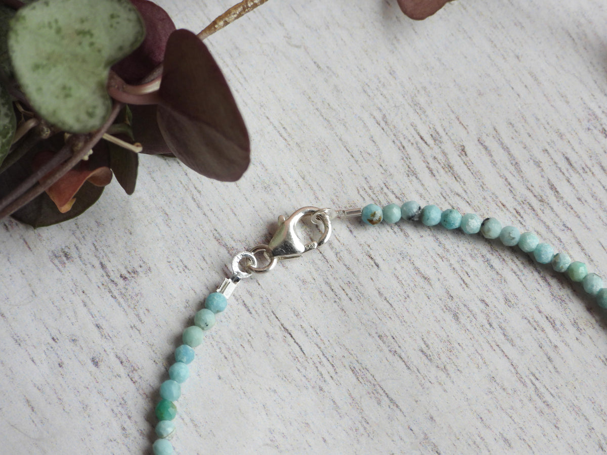 Dainty Blue Opal Gemstone Bracelet | Sterling Silver | Handmade