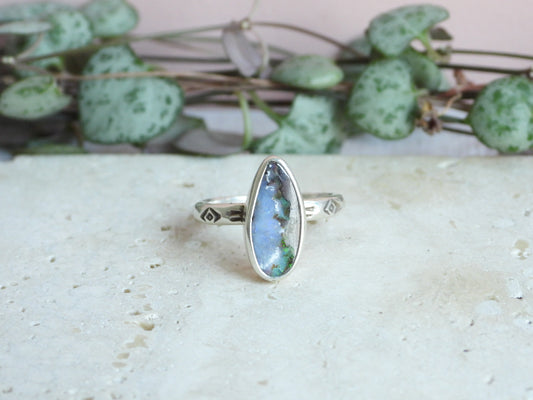 Australian Boulder Opal Stacking Ring | Size O