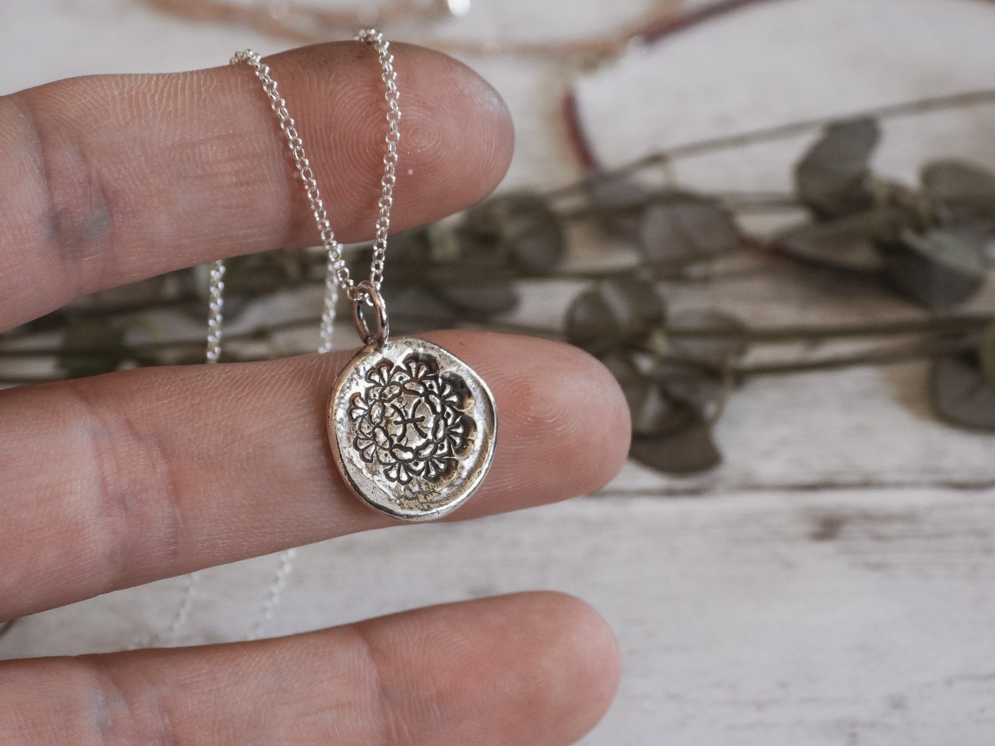 unique rustic Pisces star sign necklace by Ula Jewellery