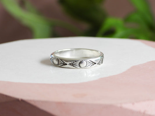 Boho Style Custom stacking Ring | Recycled Silver 925
