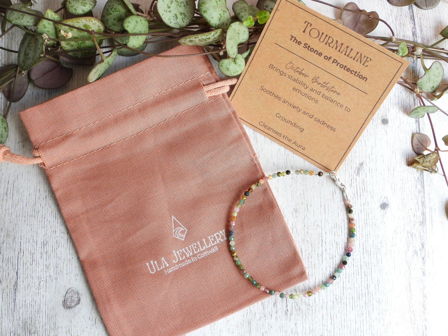 Dainty Rainbow Tourmaline "Forgiveness" Bracelet | October Birthstone | Faceted Beads