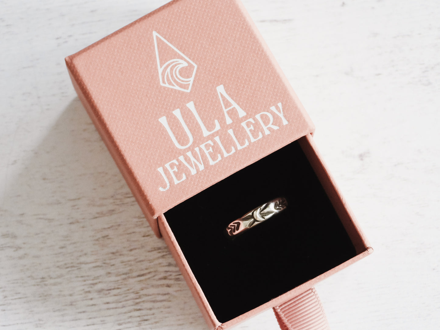 boho style moon stacking ring