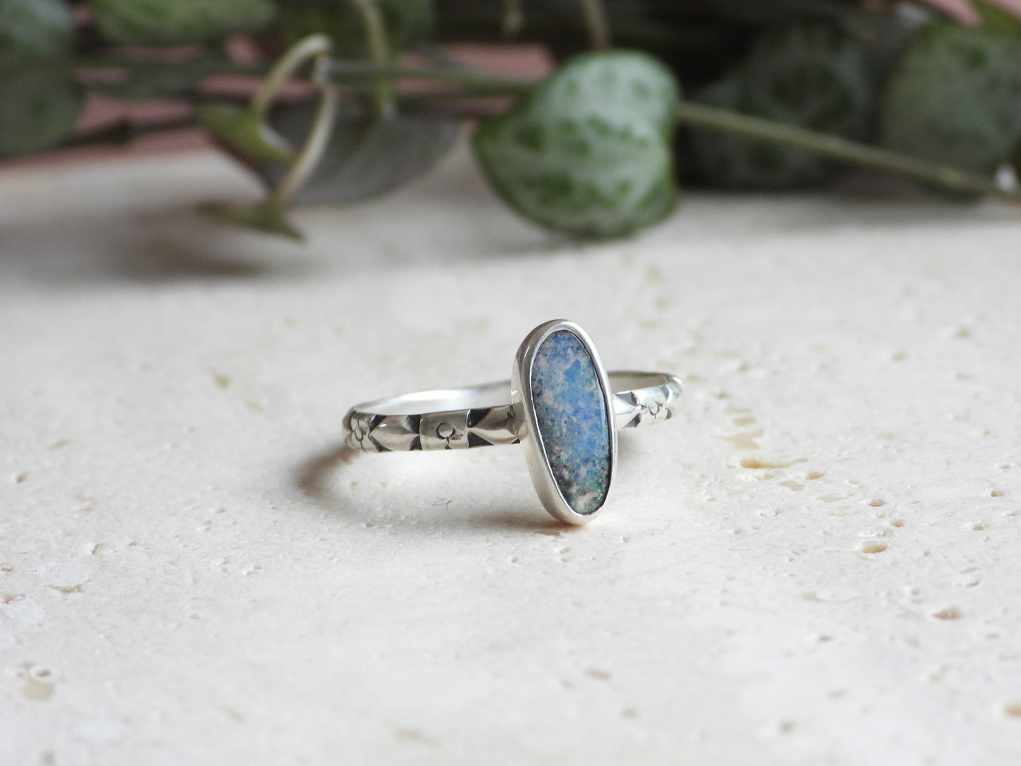 Australian Boulder Opal Stacking Ring | Size P/Q