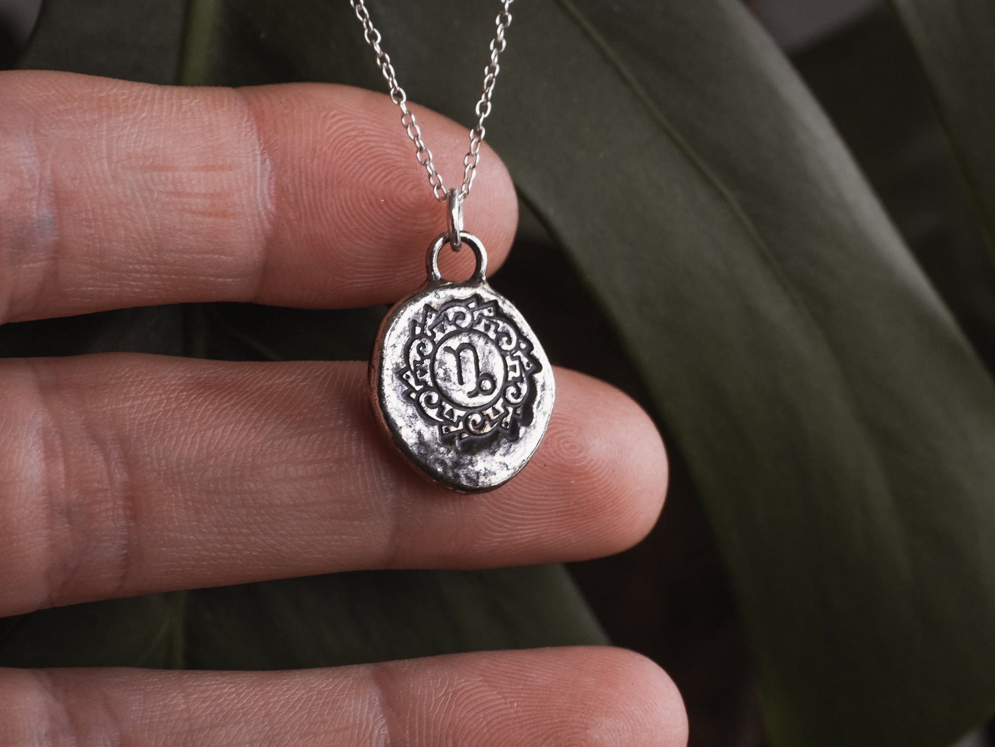Capricorn zodiac symbology layering necklace made with recycled sterling silver