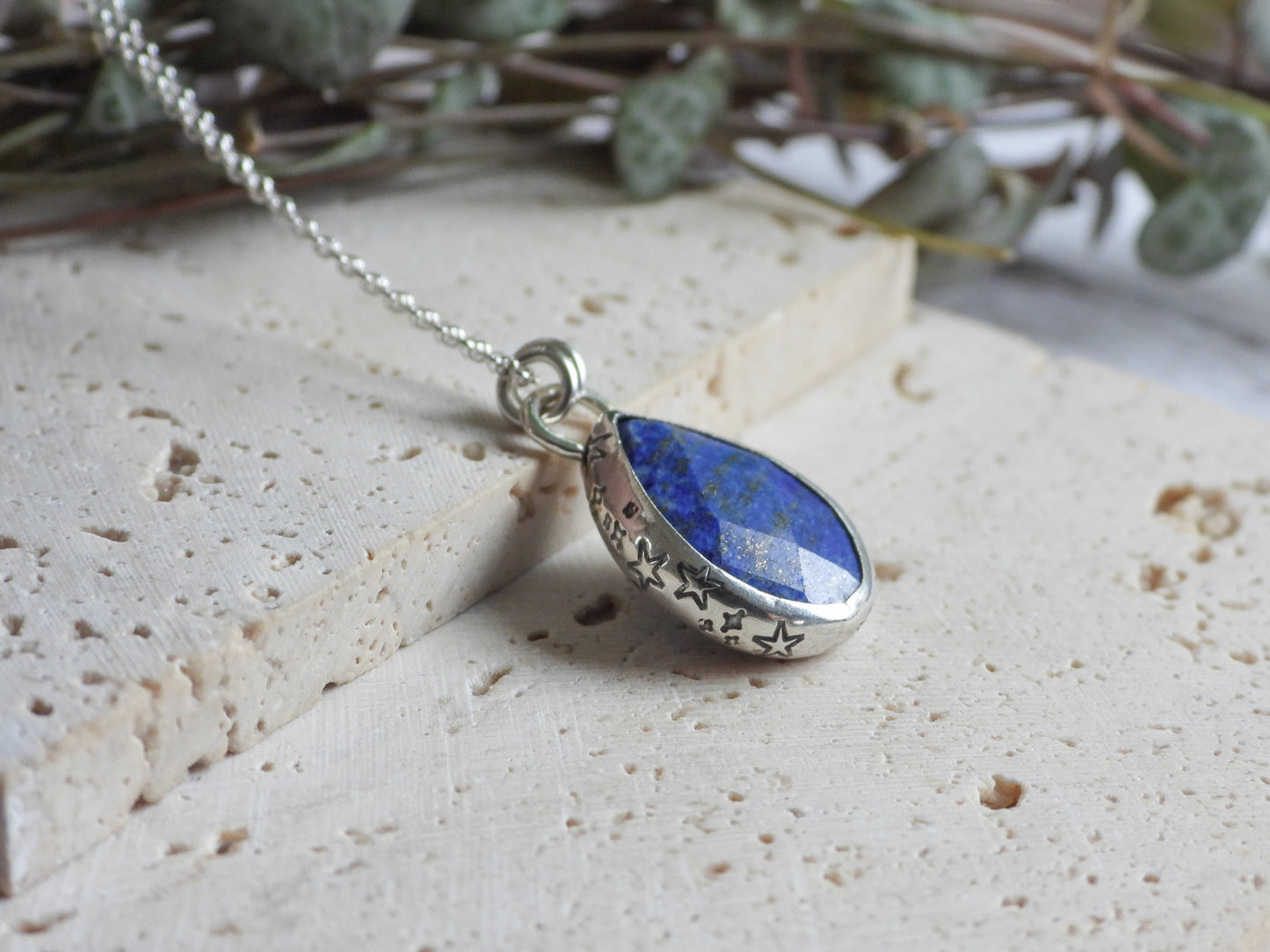 Celestial "Steren" Lapis Lazuli Charm Necklace | September Birthstone