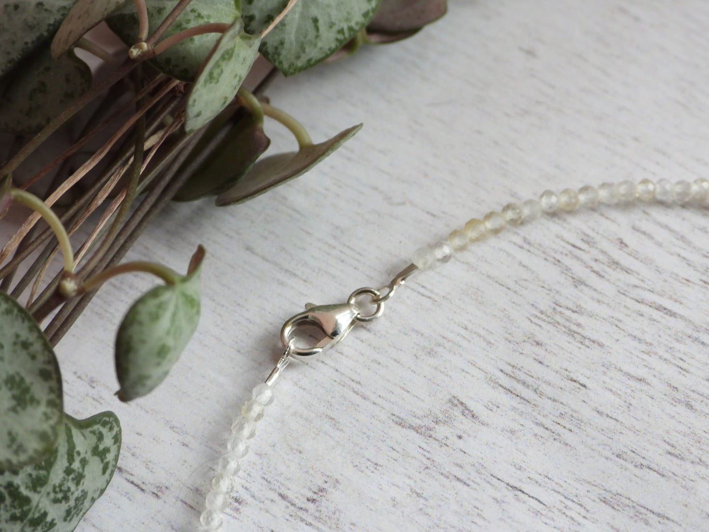 Dainty Citrine "Happiness" Gemstone Anklet | November Birthstone | Faceted Beads