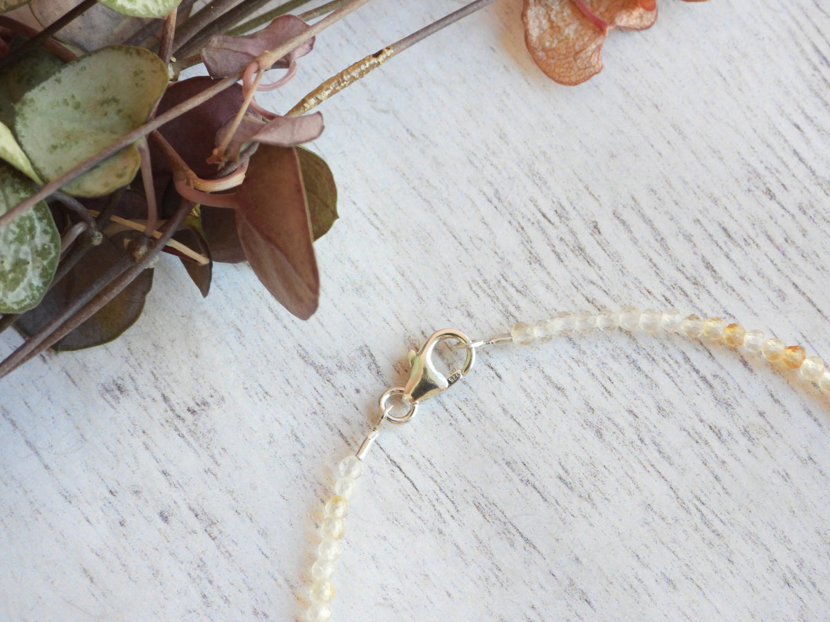 Dainty Citrine Gemstone Bracelet | Sterling Silver | Handmade
