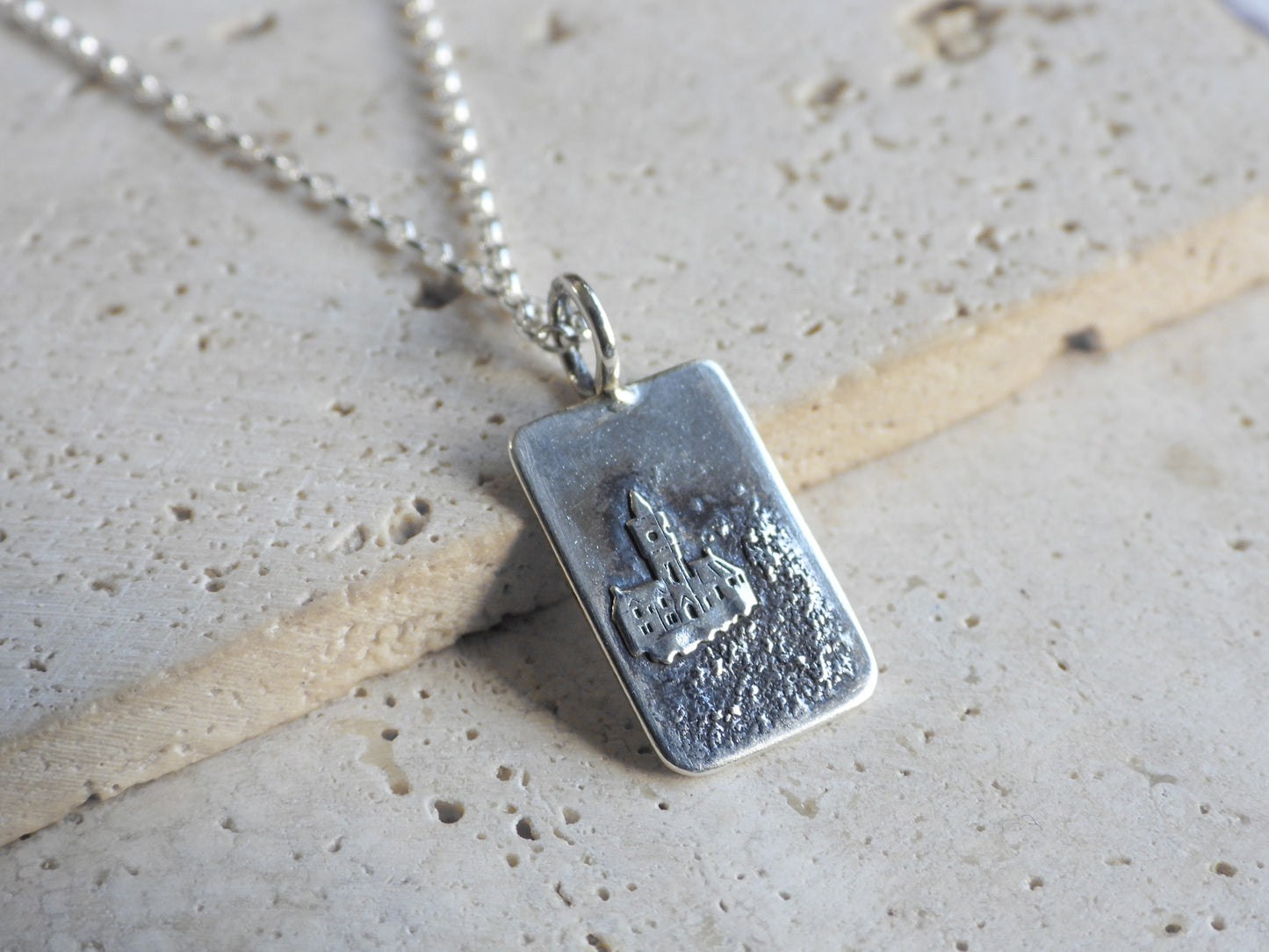 Stormy Porthleven Clock Tower Handmade & Personalised Pendant