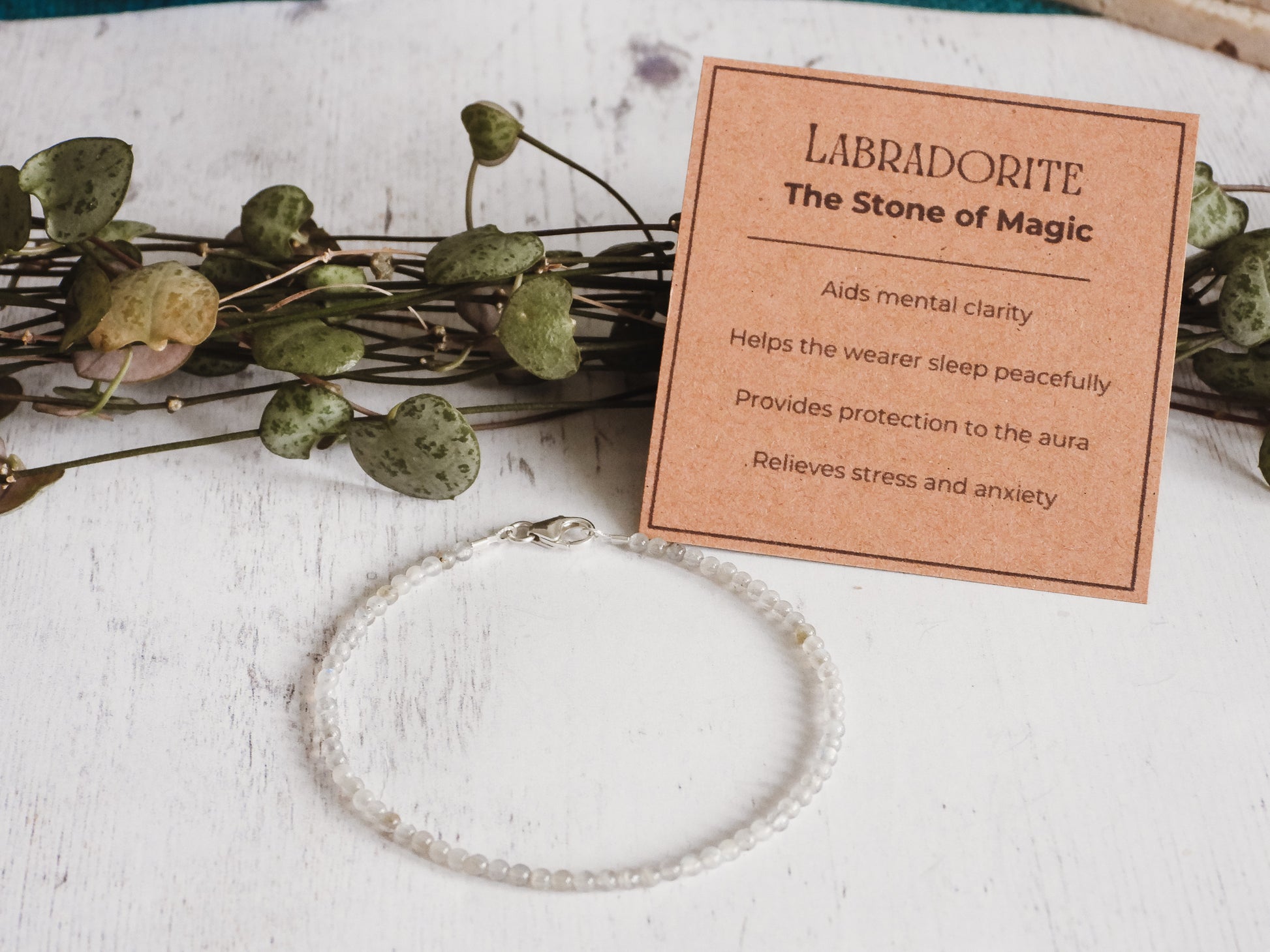 minimalist labradrite crystal healing stacking bracelet