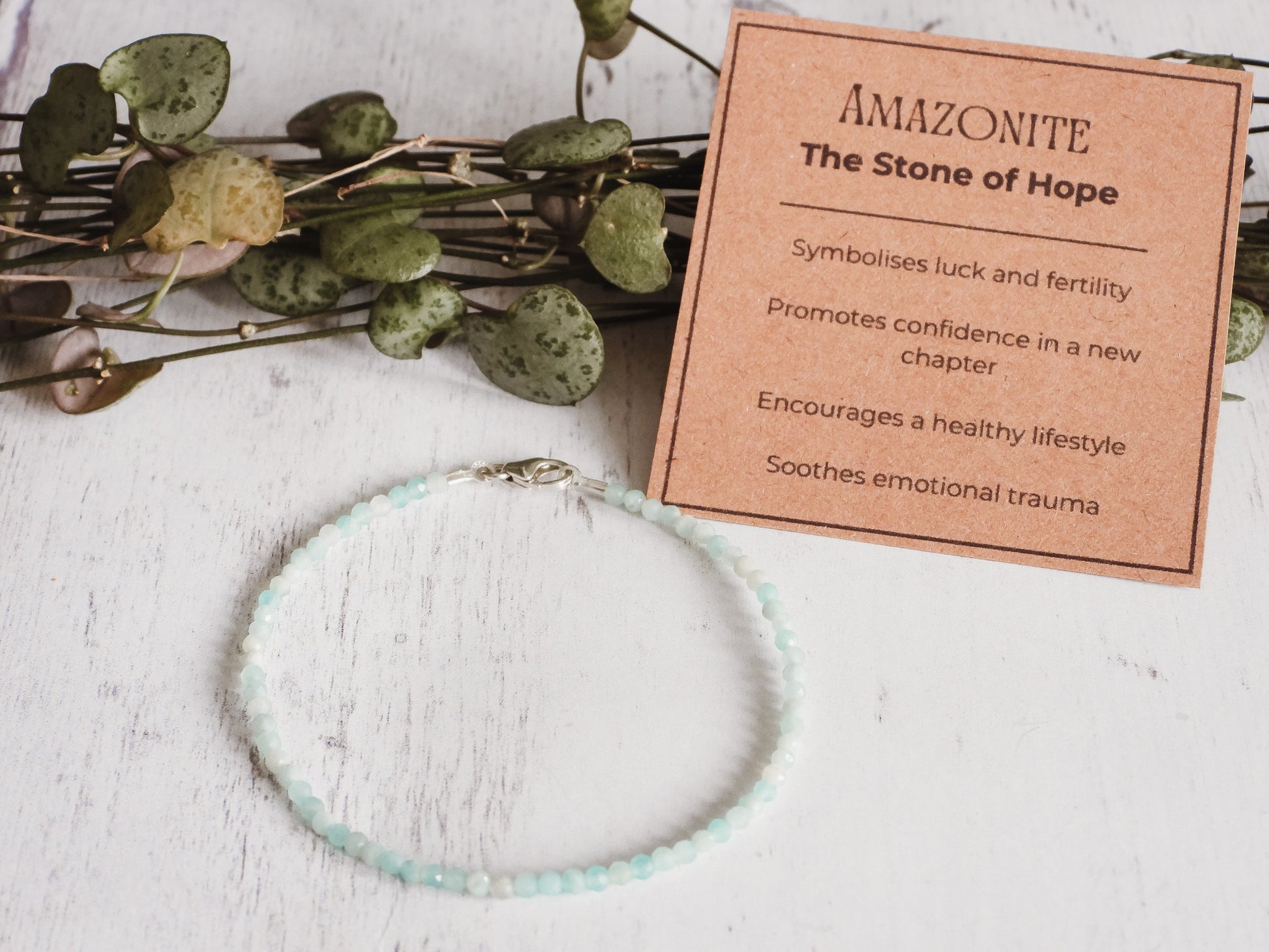 crystal healing 2mm amazonite gemstone bracelet