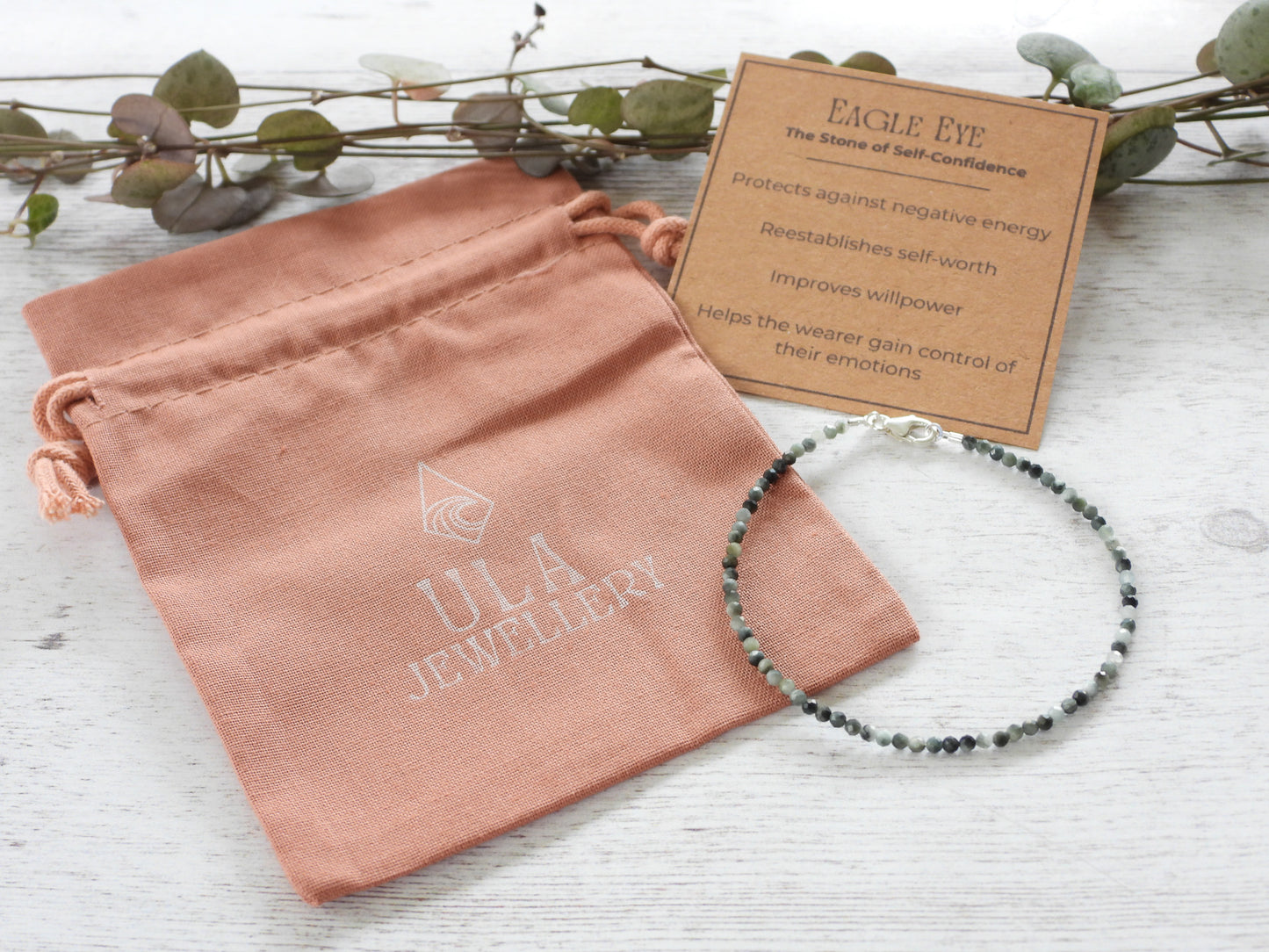 Dainty Eagle Eye "Self Confidence" Gemstone Bracelet |  Faceted Beads
