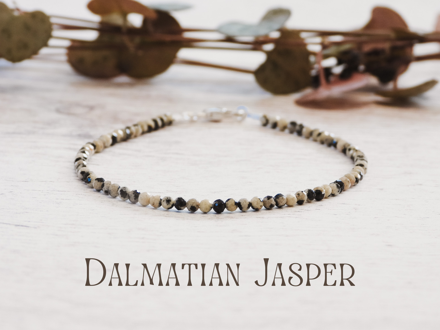 Dainty Dalmatian Jasper "Joy" Gemstone Bracelet | Faceted Beads