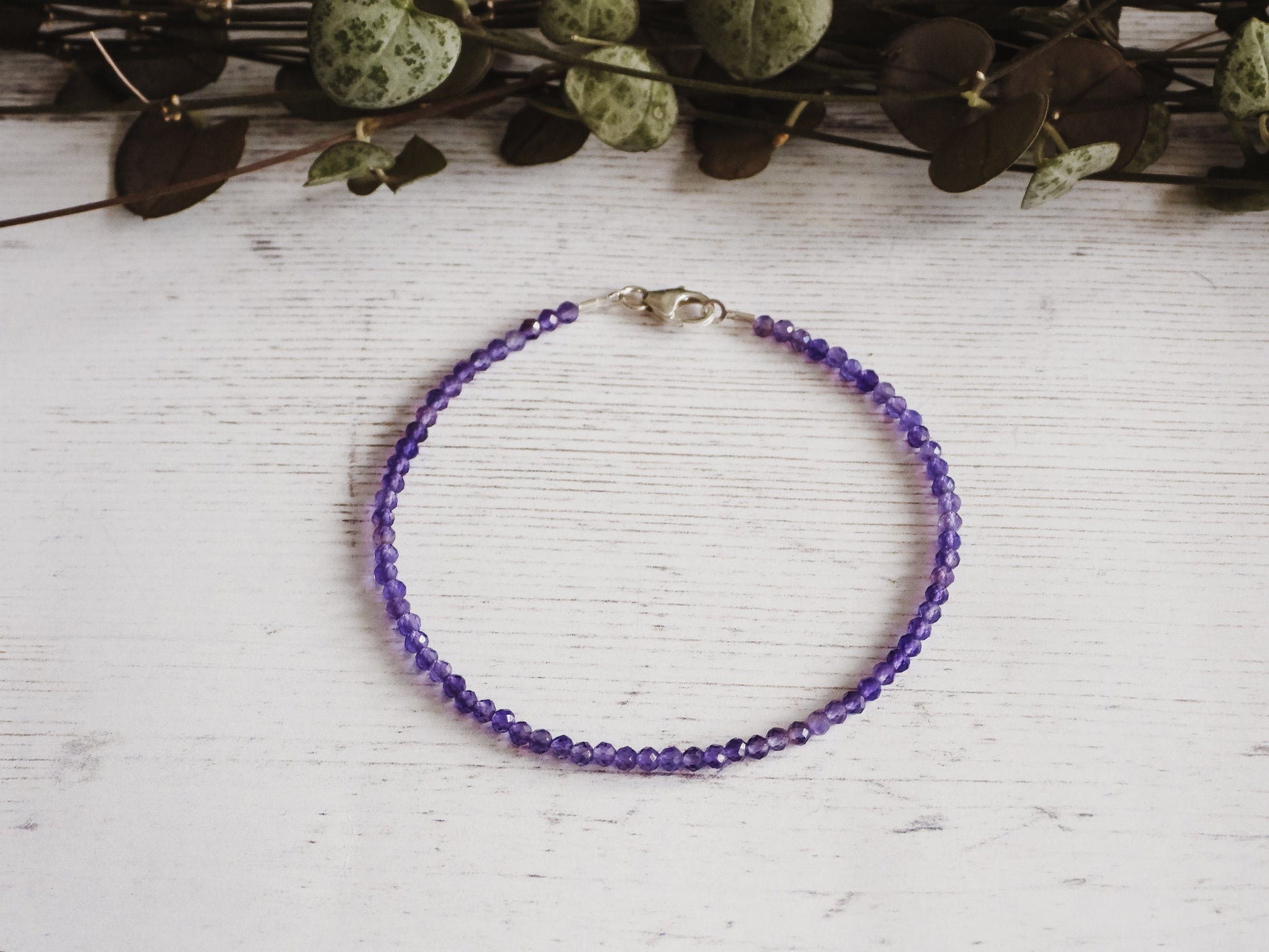 dainty amethyst bracelet for February birthstone