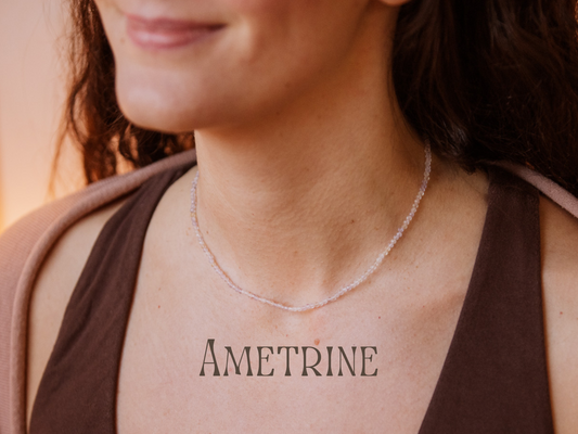 Dainty Ametrine "Balance & Connection" Gemstone Necklace | Faceted Beads