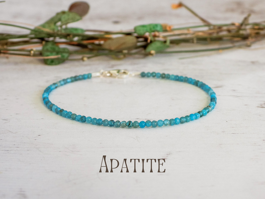 Dainty Apatite "Manifestation" Gemstone Bracelet | Round Beads