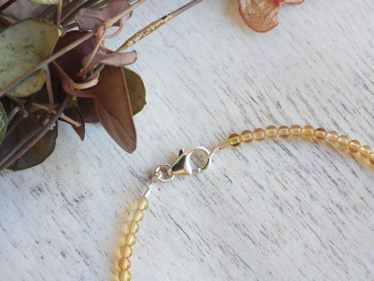 Dainty Citrine Gemstone Bracelet | Sterling Silver | Handmade