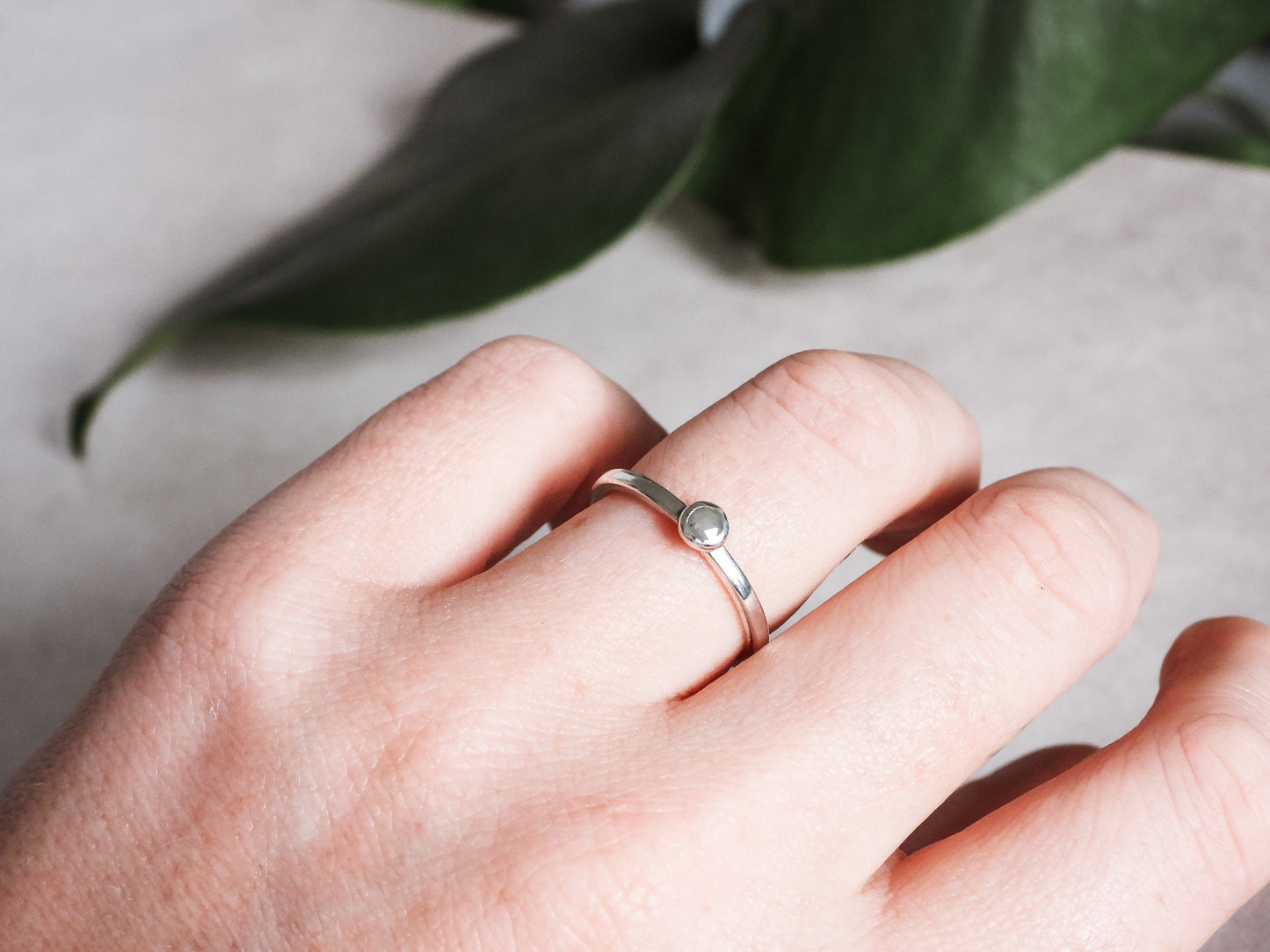 dainty silver diamond ring by ula jewellery