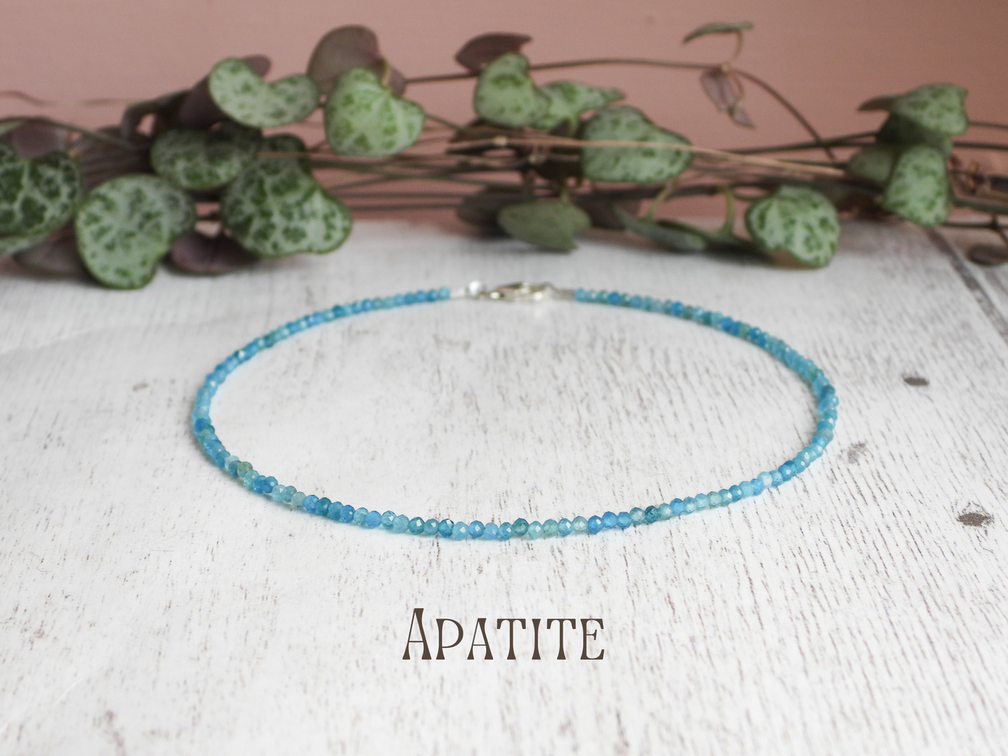 Dainty Apatite "Manifestation" Gemstone Anklet | Faceted Beads