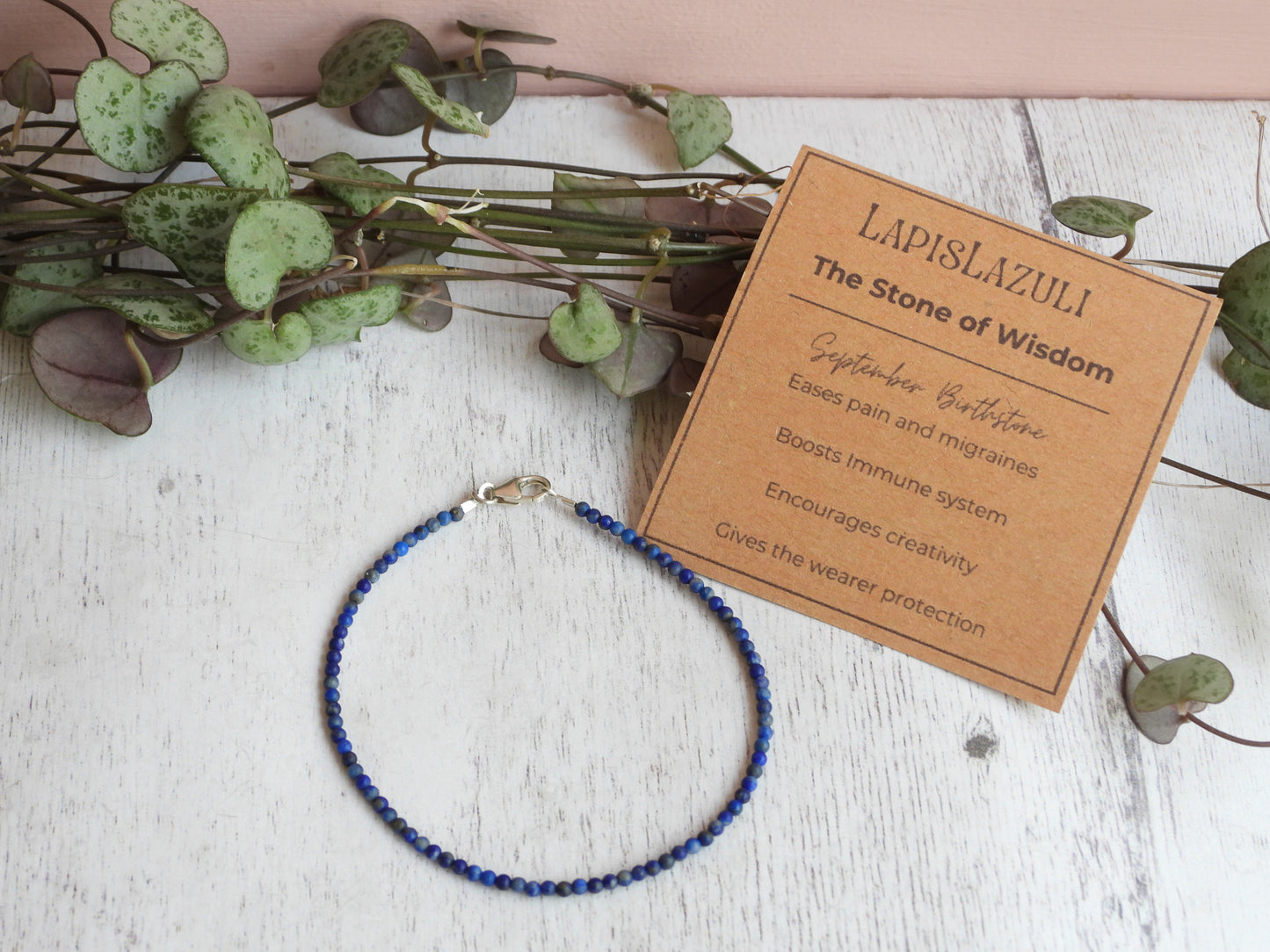 Dainty Lapis Lazuli "Truth" Gemstone Bracelet | September Birthstone | Round Beads