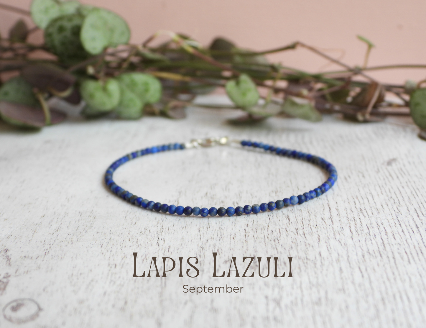 Dainty Lapis Lazuli "Truth" Gemstone Bracelet | September Birthstone | Round Beads