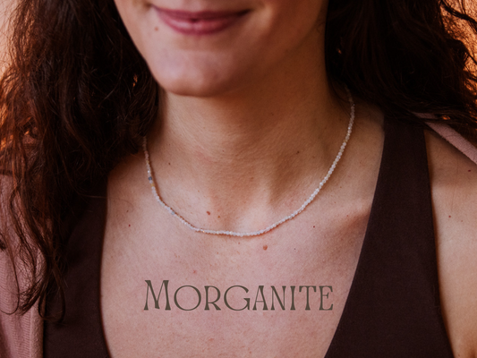 Dainty Morganite "Divine Love" Gemstone Necklace | Faceted Beads