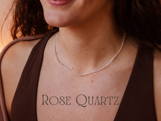 Dainty Rose Quartz "Love" Gemstone Necklace | Faceted Beads