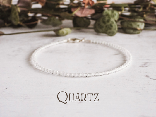 Dainty Quartz "Power" Gemstone Bracelet | April Birthstone