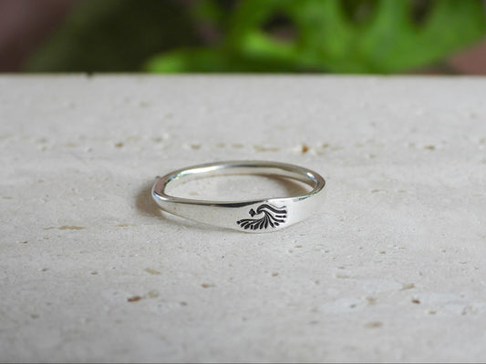 dainty recycled sterling silver wave and star ring