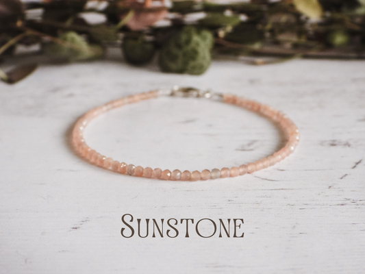 dainty sunstone crystal healing gemstone bracelet