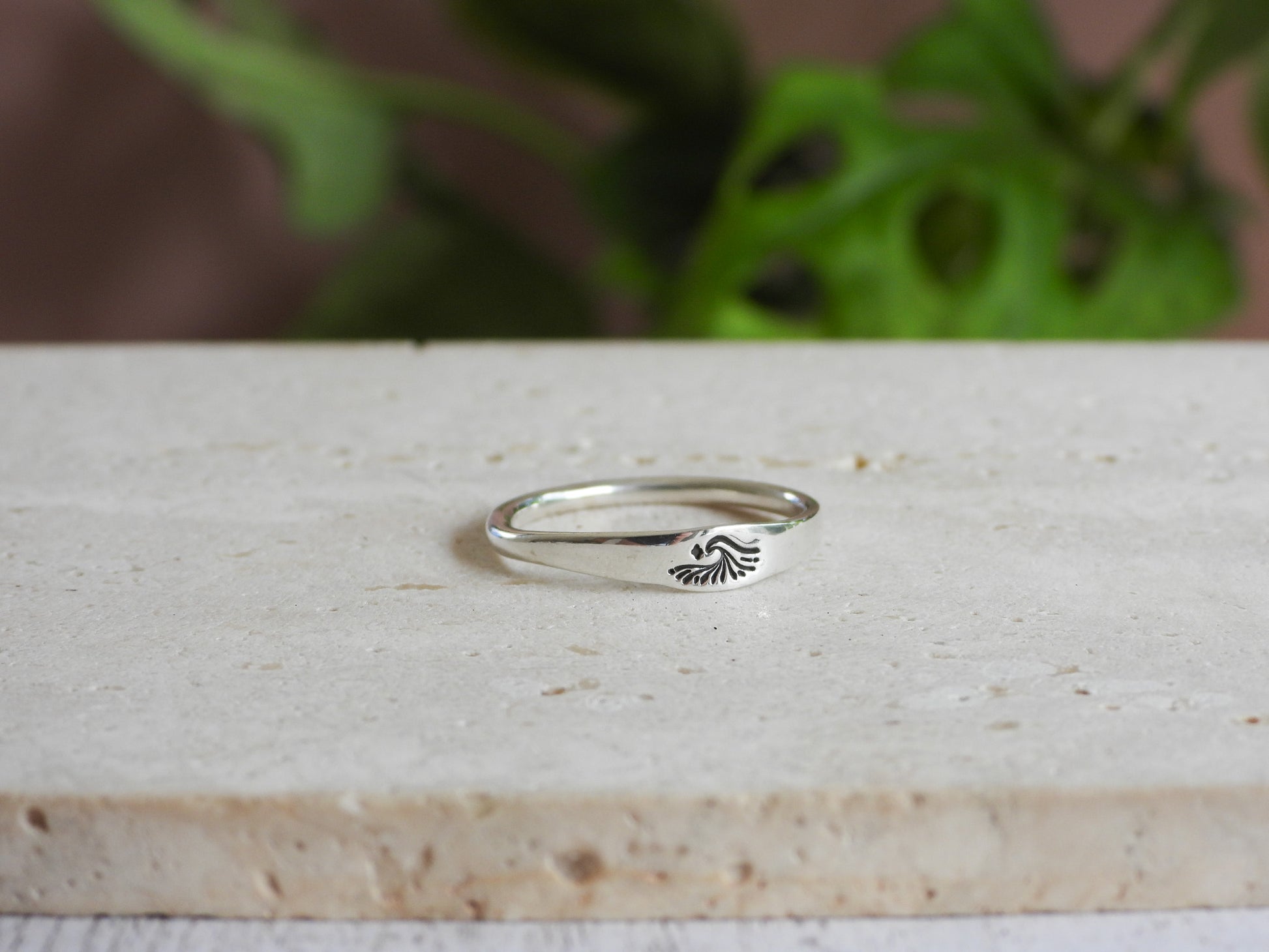 surf girl style silver wave ring in boho style