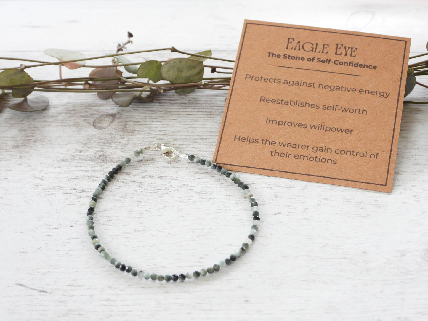 Dainty Eagle Eye "Self Confidence" Gemstone Bracelet |  Faceted Beads
