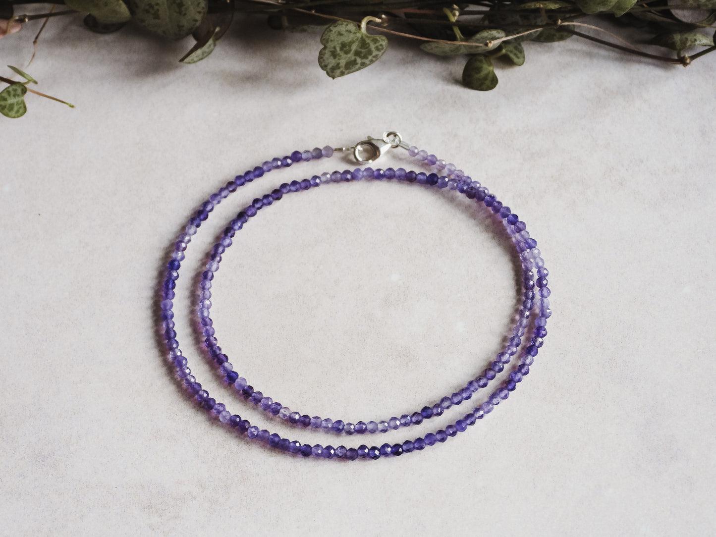 Dainty Amethyst "Sobriety" Gemstone Necklace