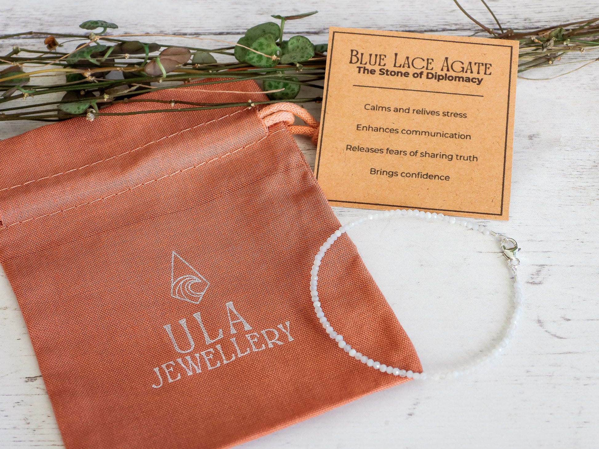 gift idea bu Ula Jewellery Cornwall, custom gemstone and crystal bracelet