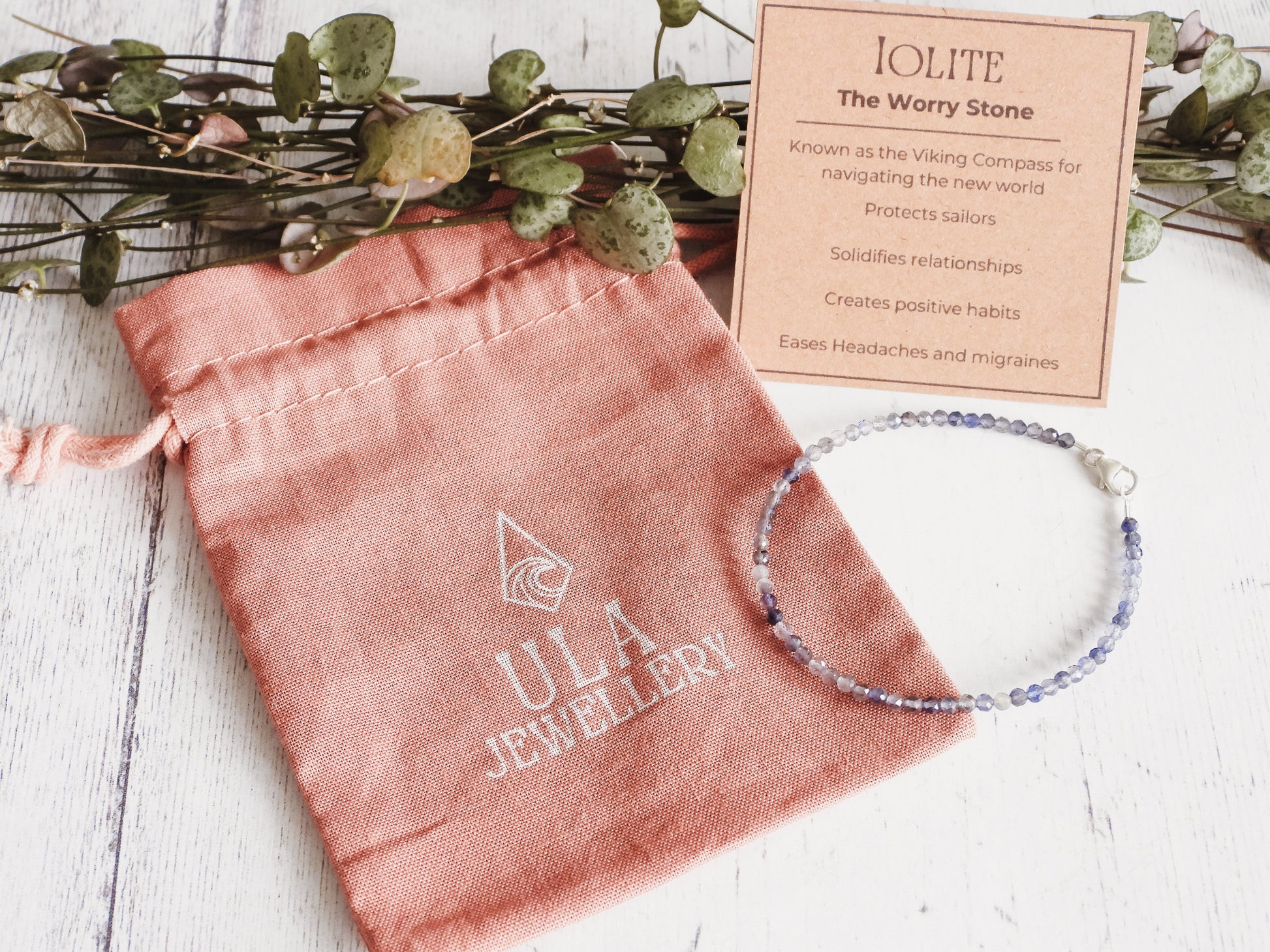 iolite bracelet gift idea for sailors bu Ula Jewellery Cornwall