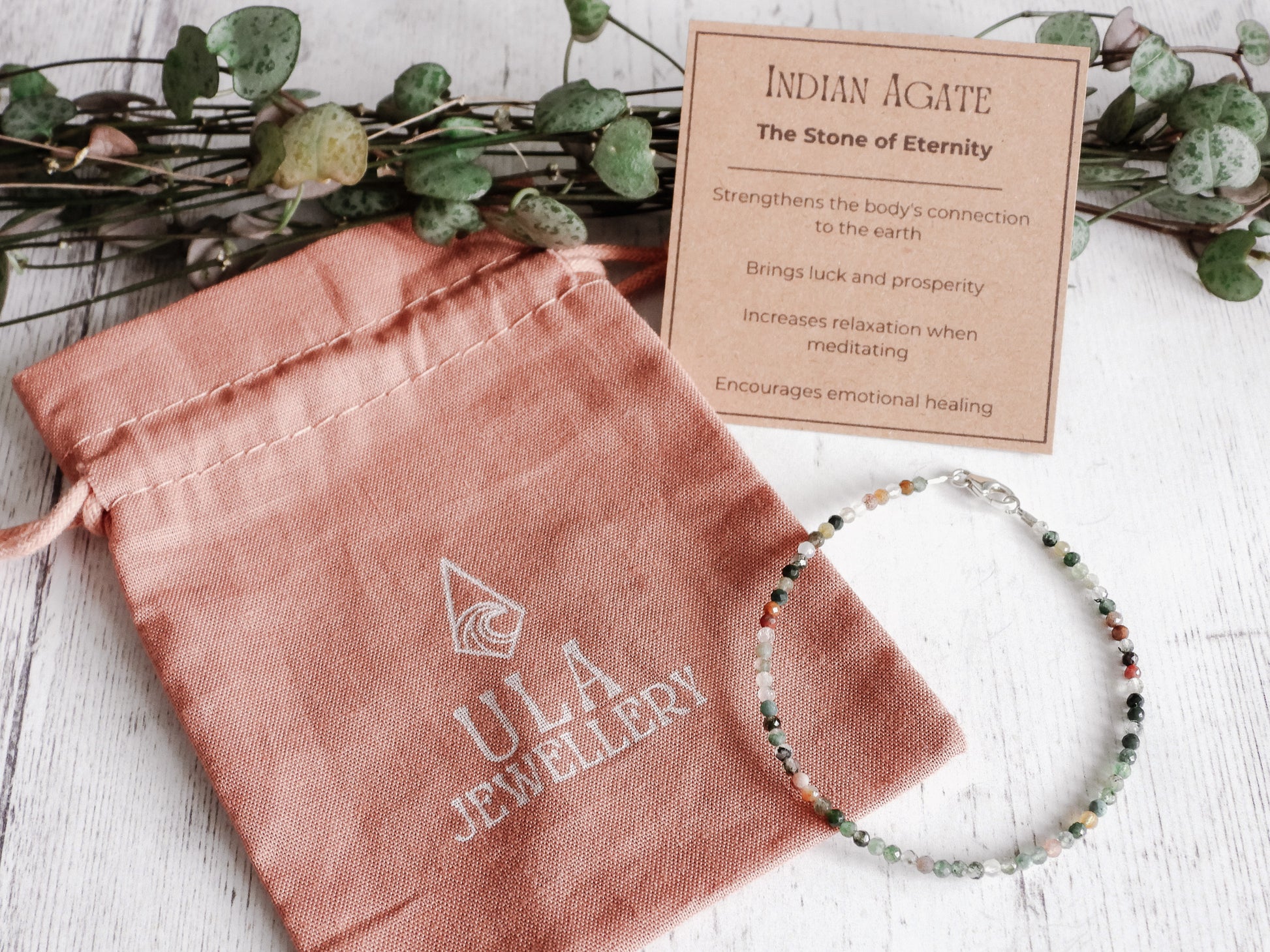 gift idea by Ula Jewellery Cornwall, custom crystal and gemstone healing stacking bracelets