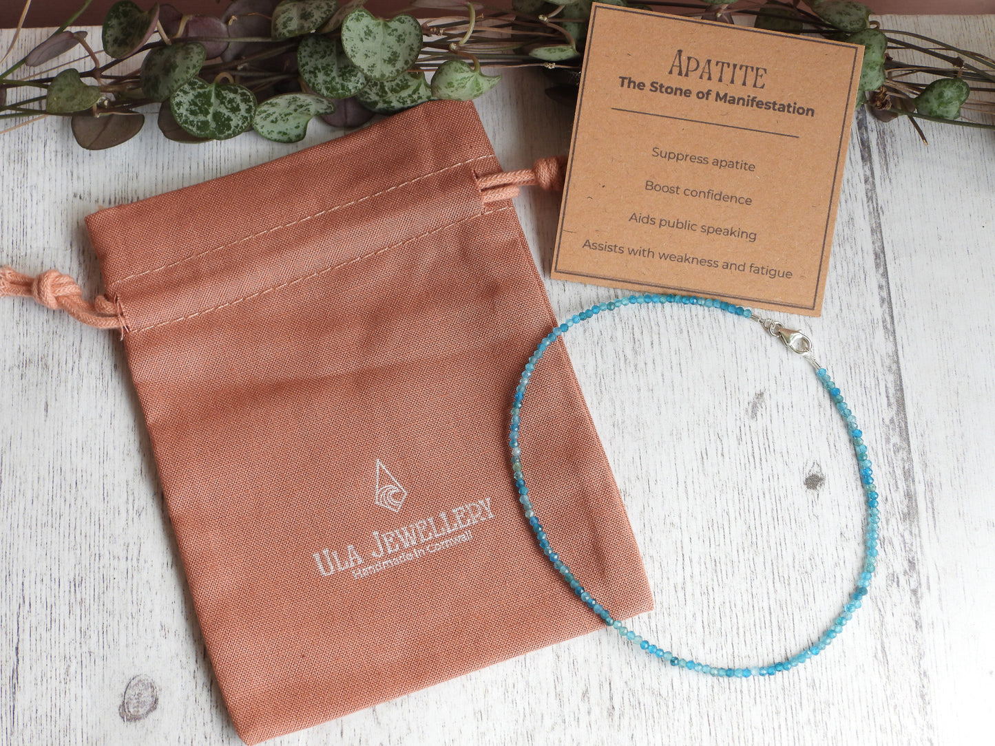 Dainty Apatite "Manifestation" Gemstone Anklet | Faceted Beads