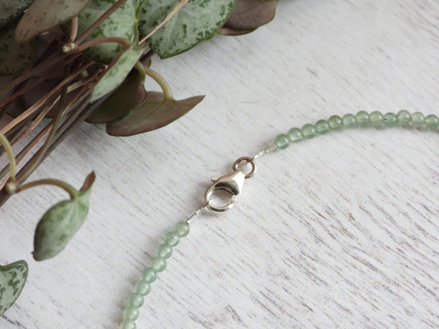 Dainty Aventurine "Prosperity" Gemstone Anklet | Round Beads