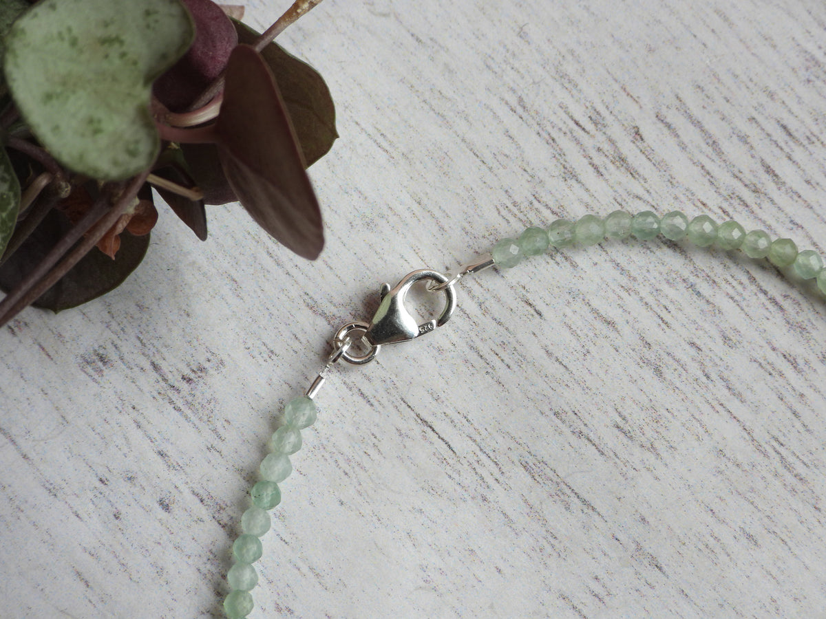 Dainty Gemstone Aventurine Bracelet | Sterling Silver | Handmade