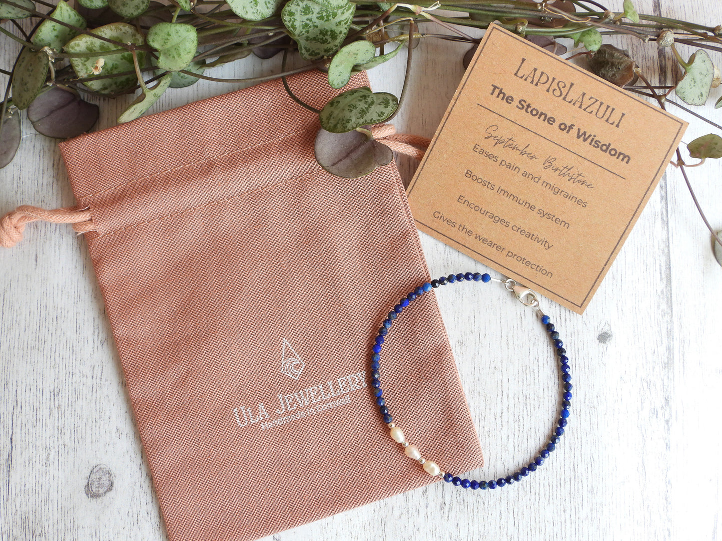 handmade birthstone and gemstone beaded bracelets with pearls by Ula Jewellery Cornwall