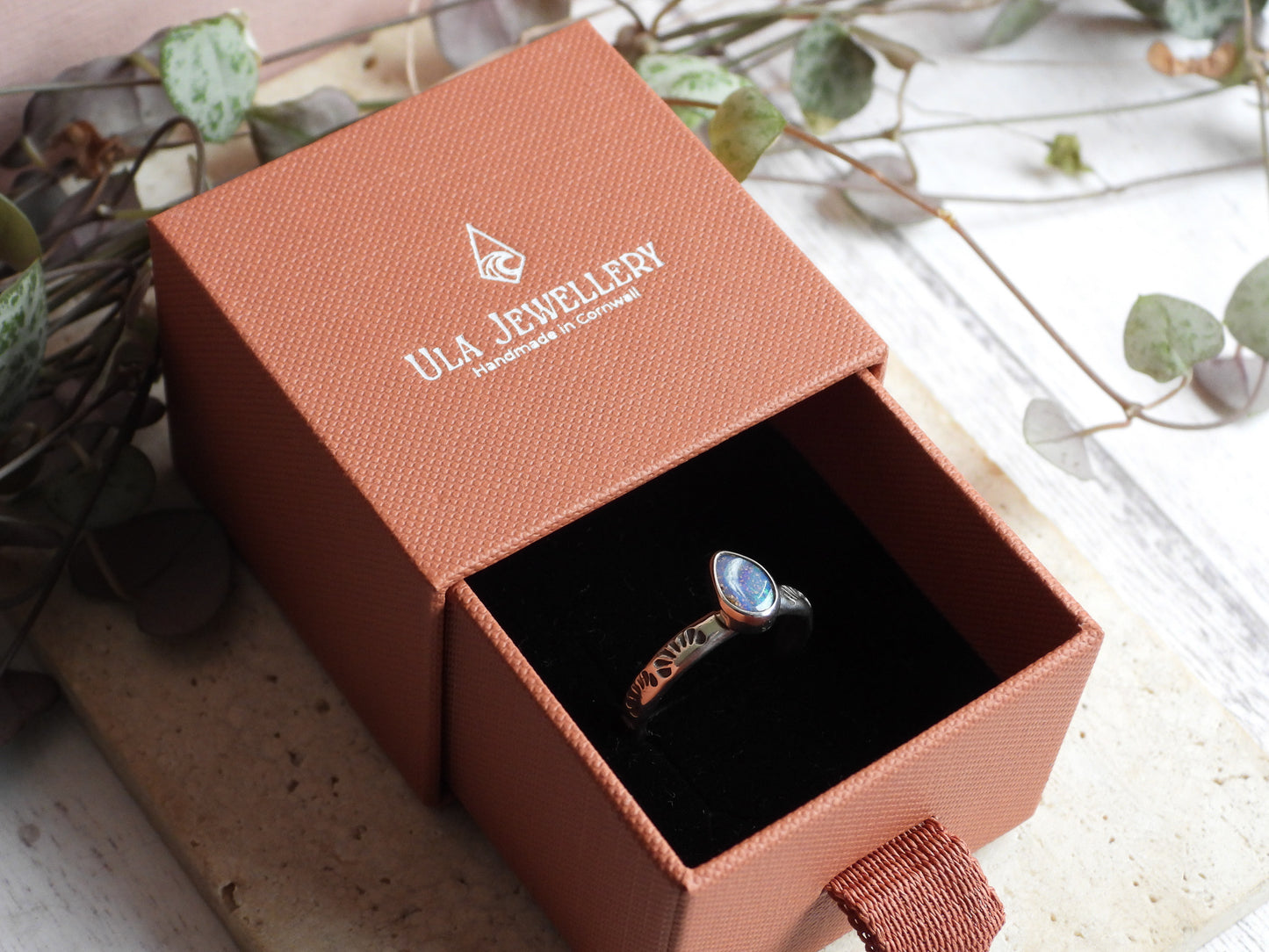 Ula Jewellery boulder opal one of a kind handmade ring