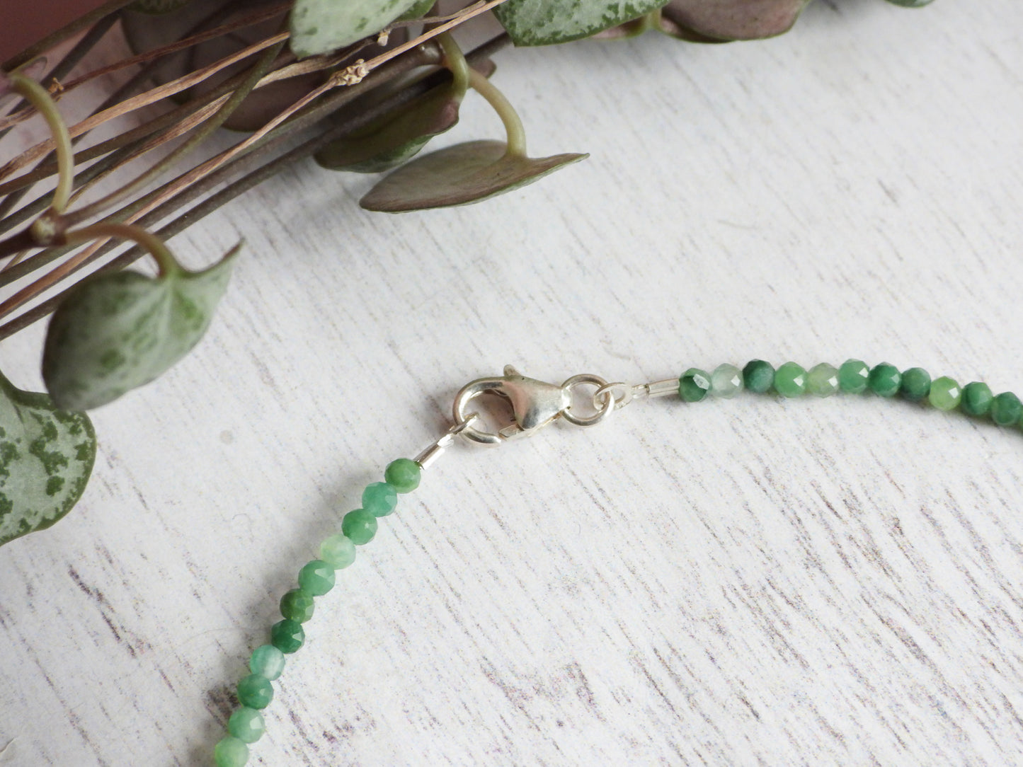 Dainty Jade "Harmony" Gemstone Anklet | Faceted Beads