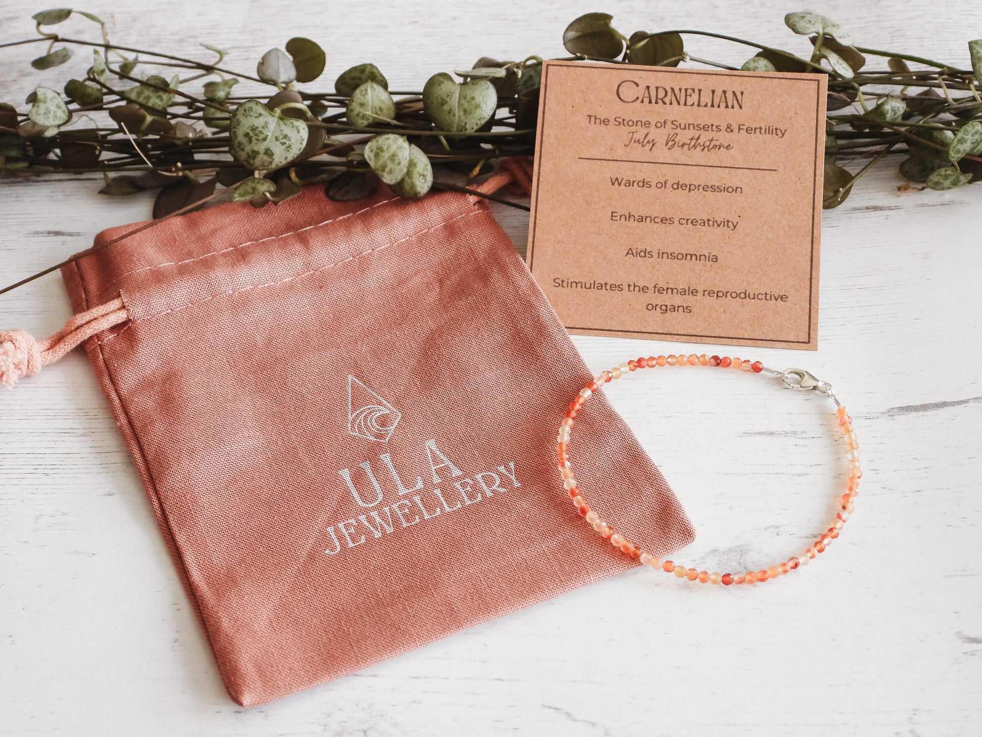 july birthstone birthday gift idea with carnelian bracelet