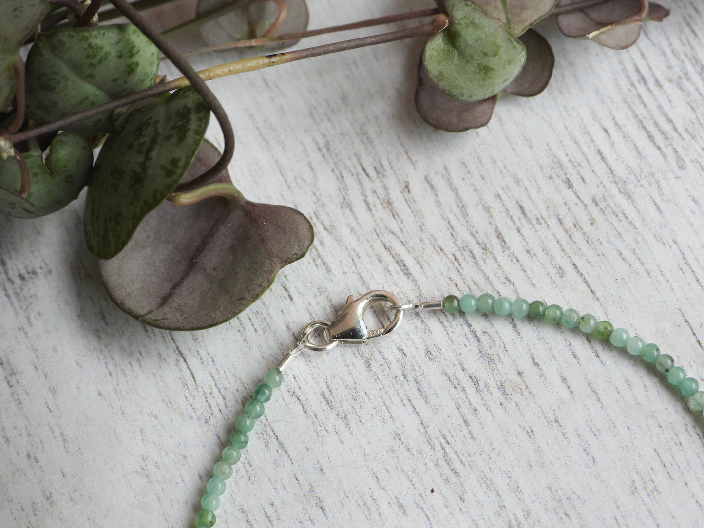Dainty Emerald "Compassion" Gemstone Bracelet | May Birthstone | Round Beads