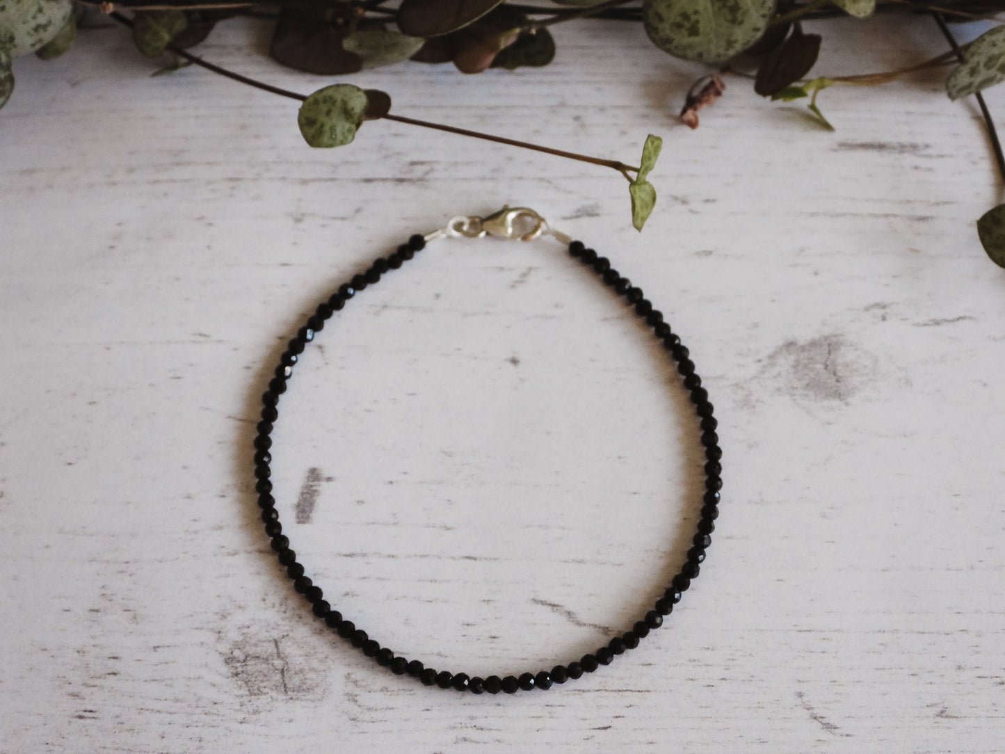 boho style personalised black onyx gemstone bracelet