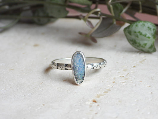 Australian Boulder Opal Stacking Ring | Size P/Q