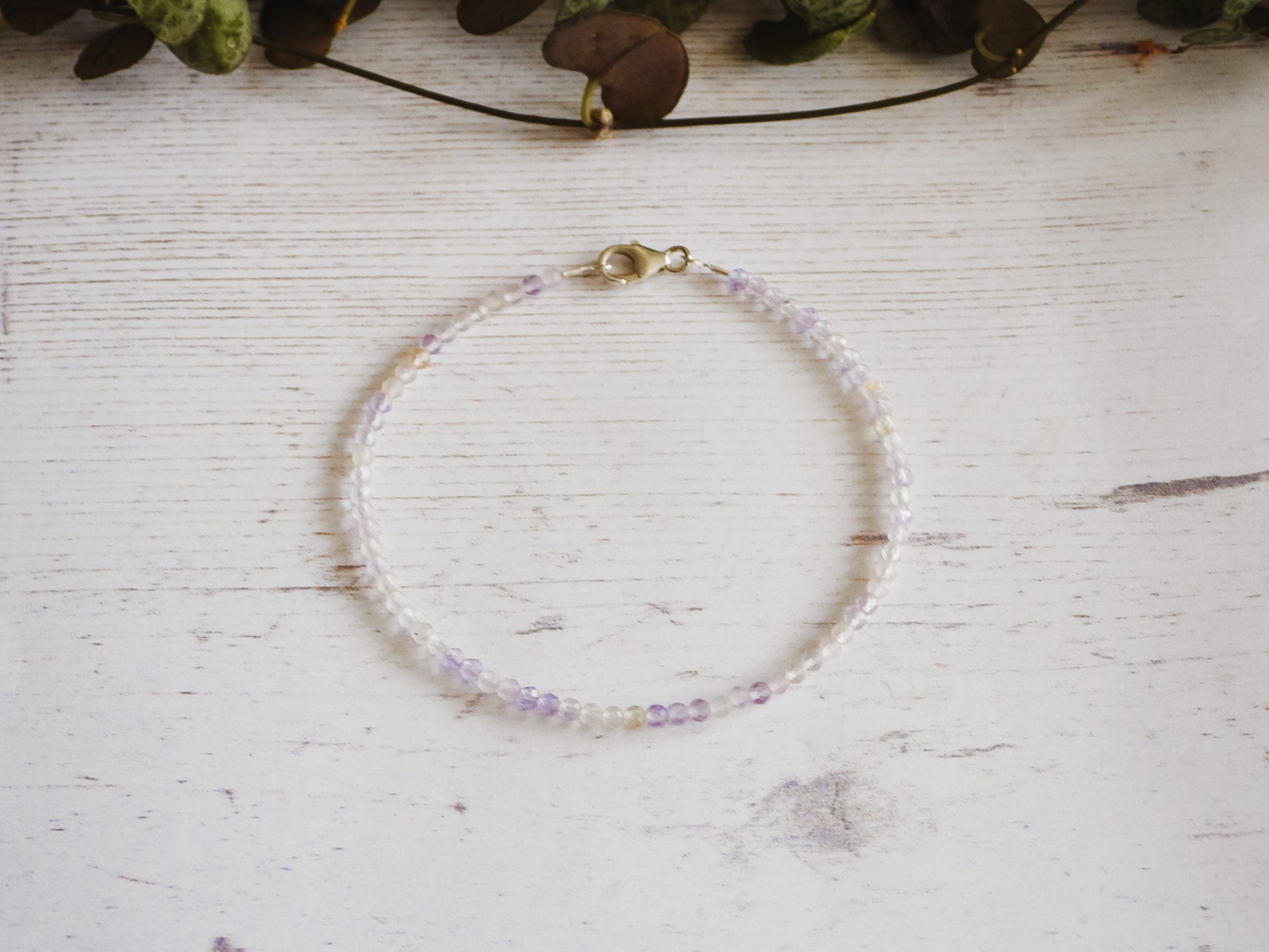 minimalist boho style ametrine crystal healing bracelet for reiki