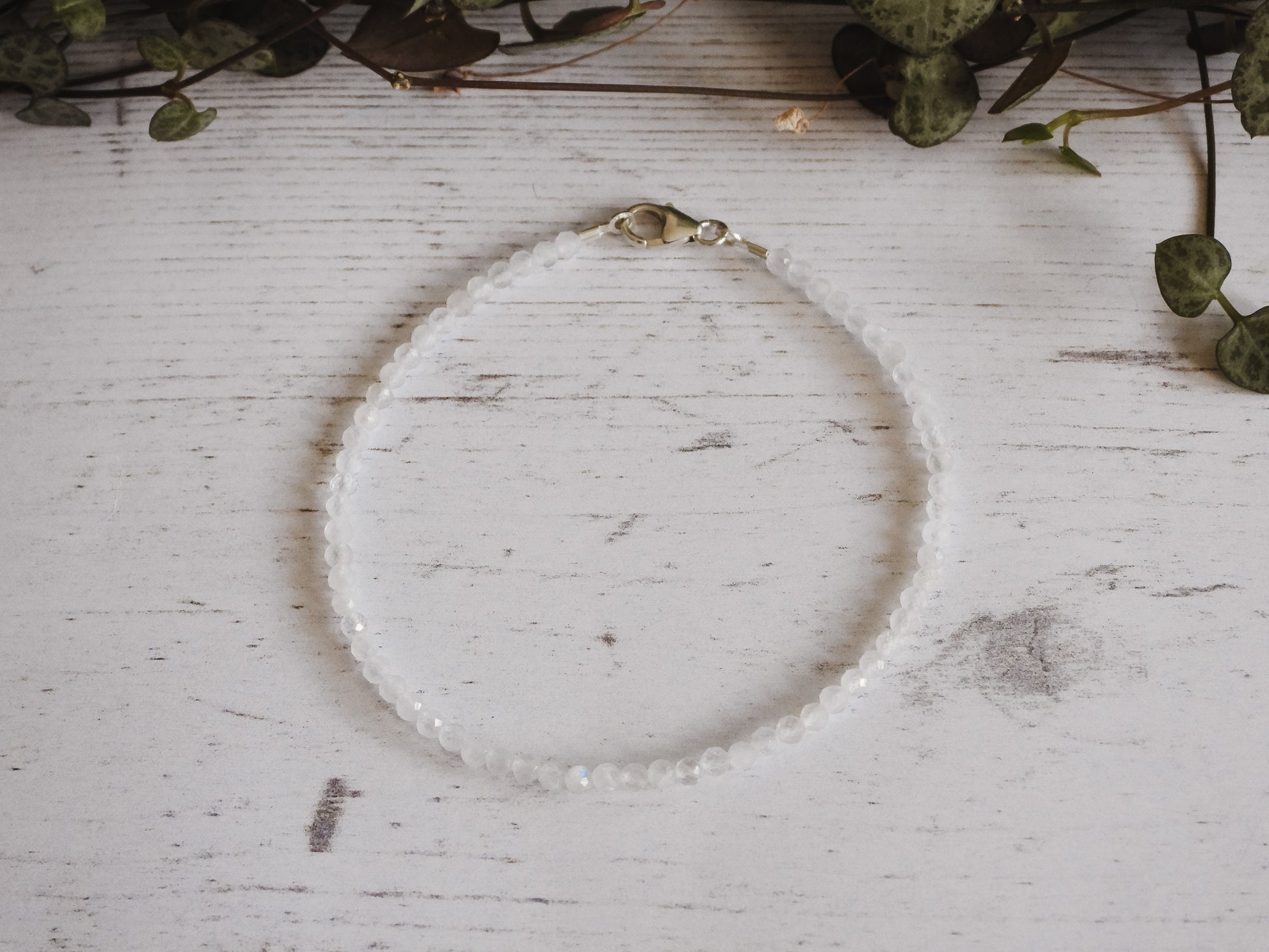 dainty rainbow moonstone crystal healing bracelet