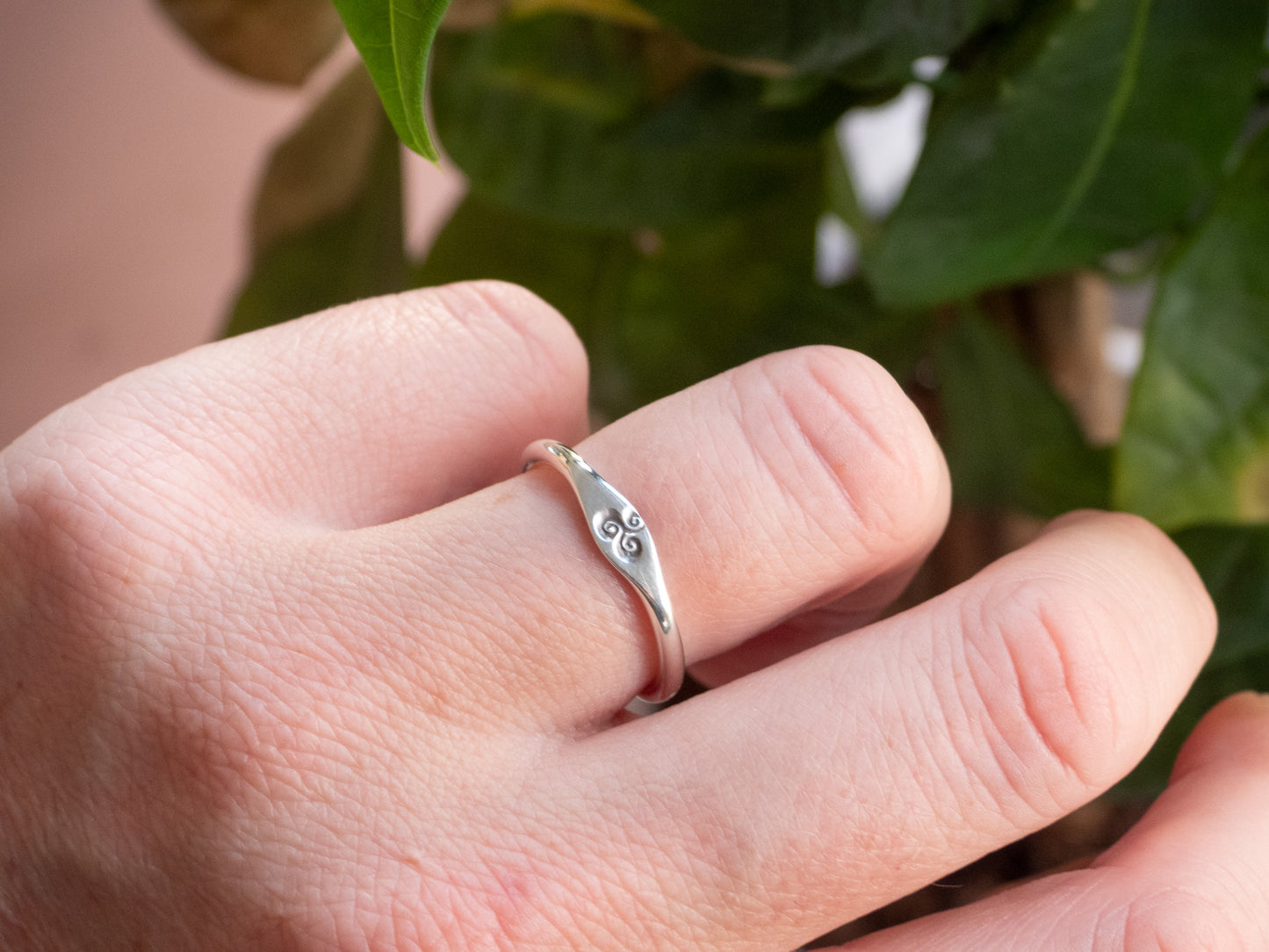 Dainty Triskele Stacking Ring | Recycled Silver 925
